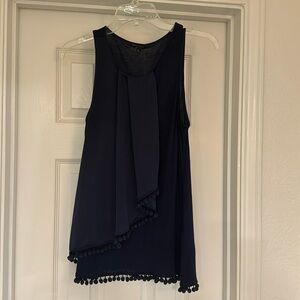 Banana Republic Navy Pom Pom Blouse Small